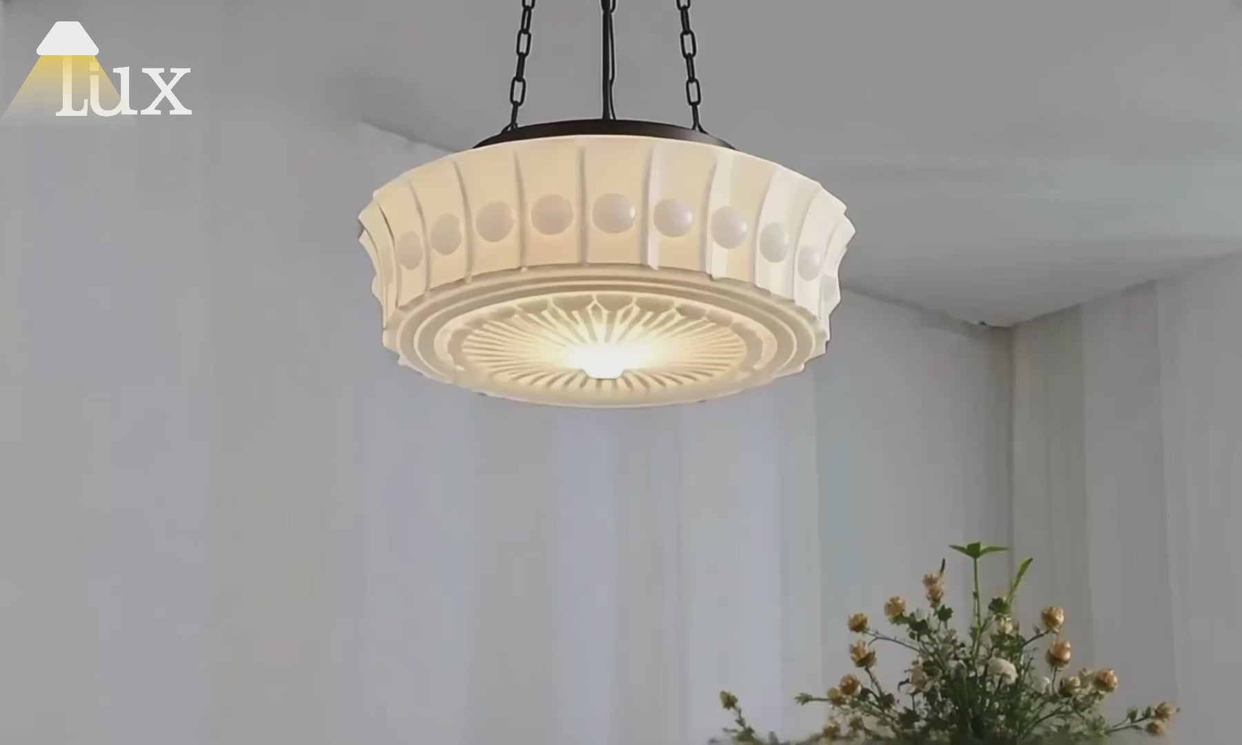 Crema Vintage Glas-Pendelleuchte - Weiß/Beige für das Wohnzimmer