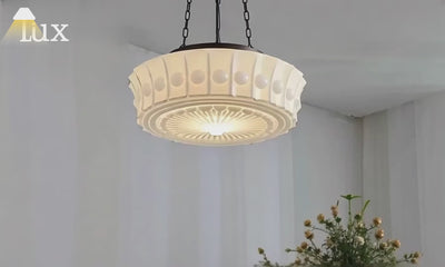 Crema Vintage Glas-Pendelleuchte - Weiß/Beige für das Wohnzimmer