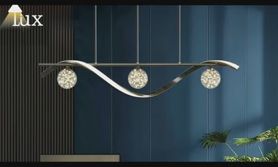 Moderne Pendelleuchte Nebula – Schwarz/Gold, Metall/Glas für das Esszimmer