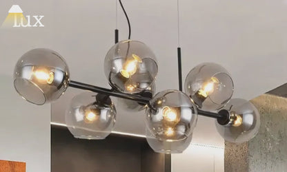 Nebula Moderner Kronleuchter - Schwarz/Gold Metall für das Esszimmer