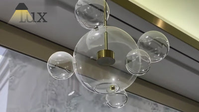 Vetro Moderne Bubble Glas-Pendelleuchte – Klar oder Milchweiß für Esszimmer