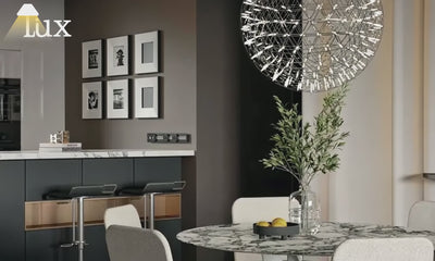 Irondale Industrielle Globus-Pendelleuchte - Chrom/Gold-Metall für das Wohnzimmer