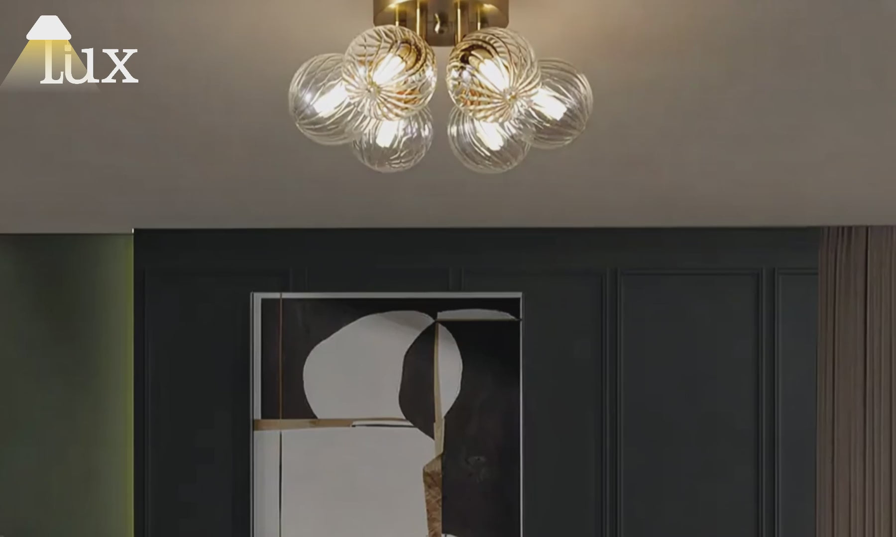 Vetro Moderne Deckenleuchte - Goldfarbenes Metall/Glas für das Esszimmer