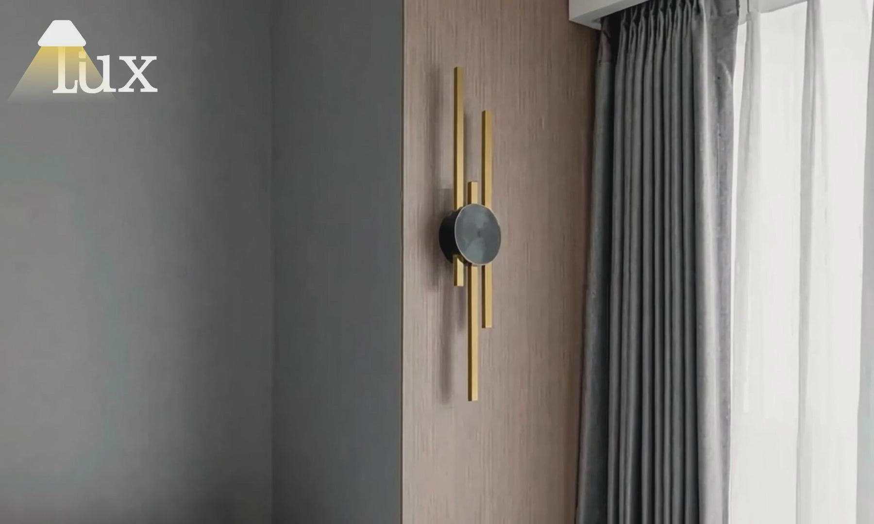 Arcato Moderne lineare Wandleuchte - Schwarz/Gold Metall für das Wohnzimmer