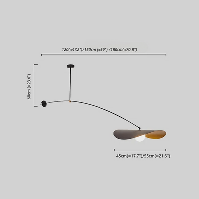 Moderne Pendelleuchte Irondale – Schwarz/Weiß/Goldfarbenes Metall für das Wohnzimmer