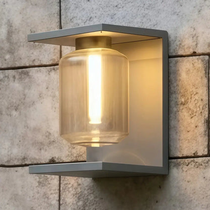Irondale Industrielle Solar-LED-Wandleuchte – Schwarze Außenleuchte für Terrasse