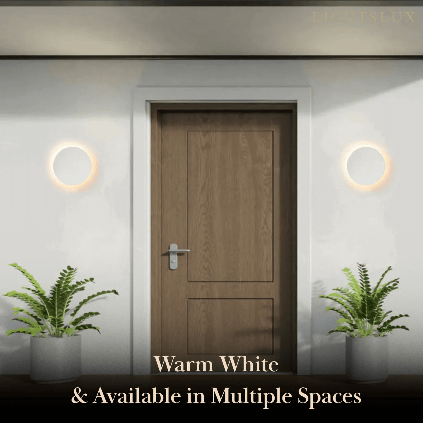 Solara Minimalist LED Outdoor Wall Lamp – Black/White Round/Square Porch Sensor Light
