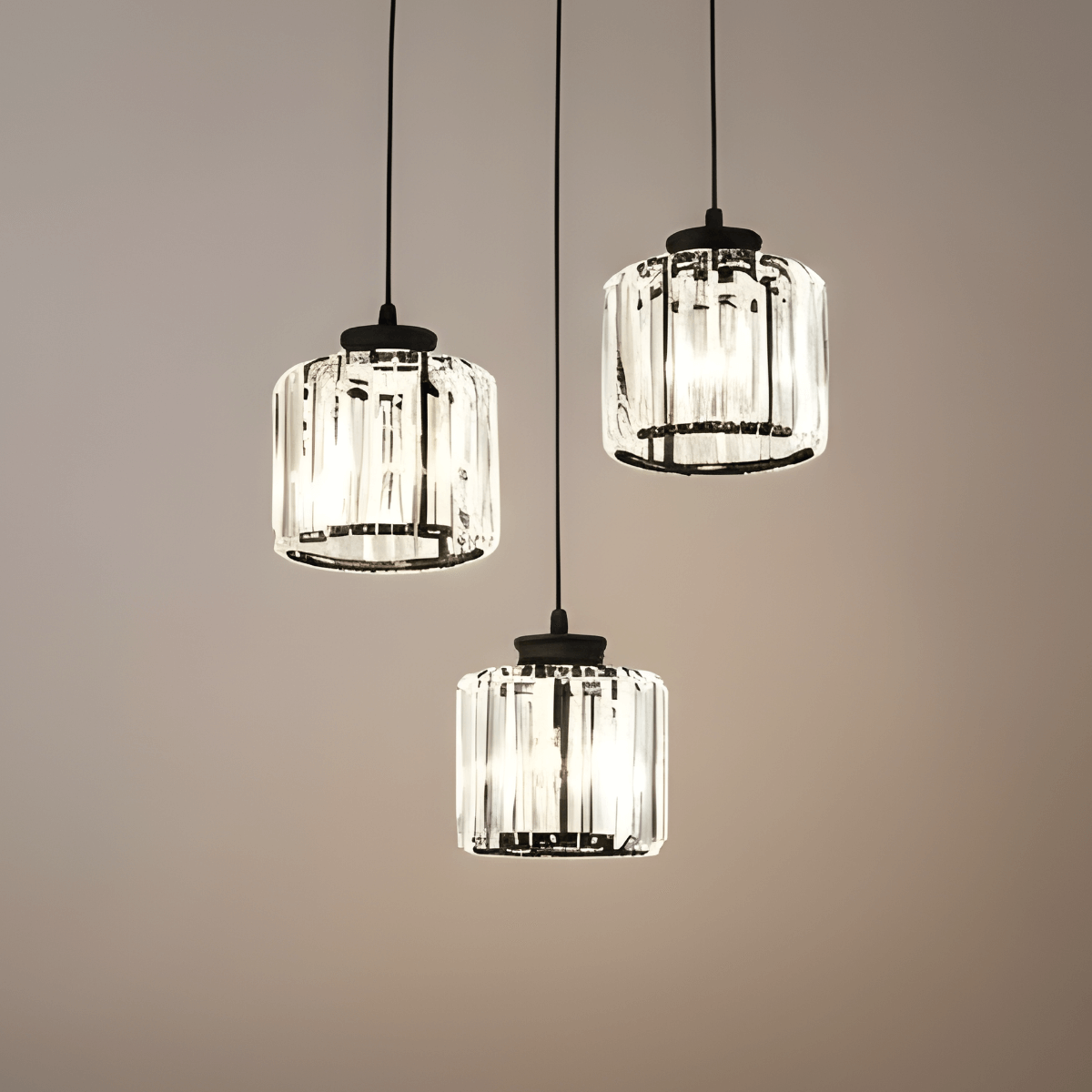 Vetro Nordic LED Pendant Light-Metal/Glass Black/Gold for Dining Room/Living Room