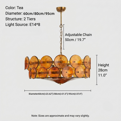 Vetro Moderne Glas-Kronleuchter - Orange/Grün/Weiß für Esszimmer